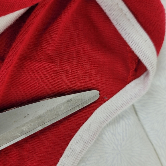 P.Michael Arkansas Razorbacks red long flowy tunic white trim asymmetrical hem L - Picture 13 of 15